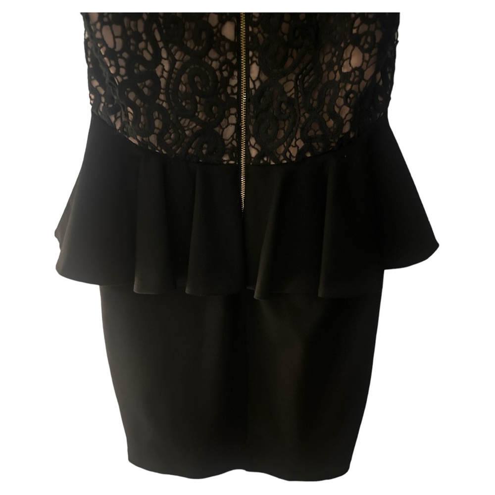 Blessed Are The Meek Lace Peplum Party Dress Sleeveless Black Size 1 - Picture 10 of 14